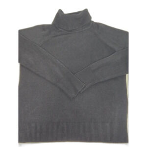 Motherhood Maternity Shaker Ribbed Turtleneck Sweater | Women's Size L | Black